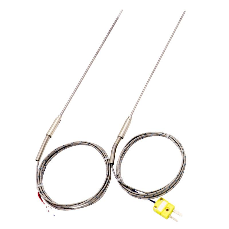 Cặp nhiệt điện linh hoạt bọc thép, Loại K, 2 dây, nhiệt độ cao, độ chính xác cao với cảm biến PT100 RTD mở rộng
