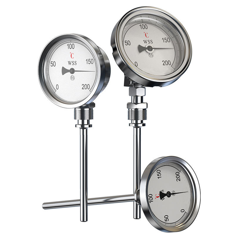 Loại trục hướng tâm công nghiệp chiều dài tùy chỉnh 1/2 sợi thép không gỉ 304 1.6 nhiệt kế lưỡng kim loại con trỏ chính xác
