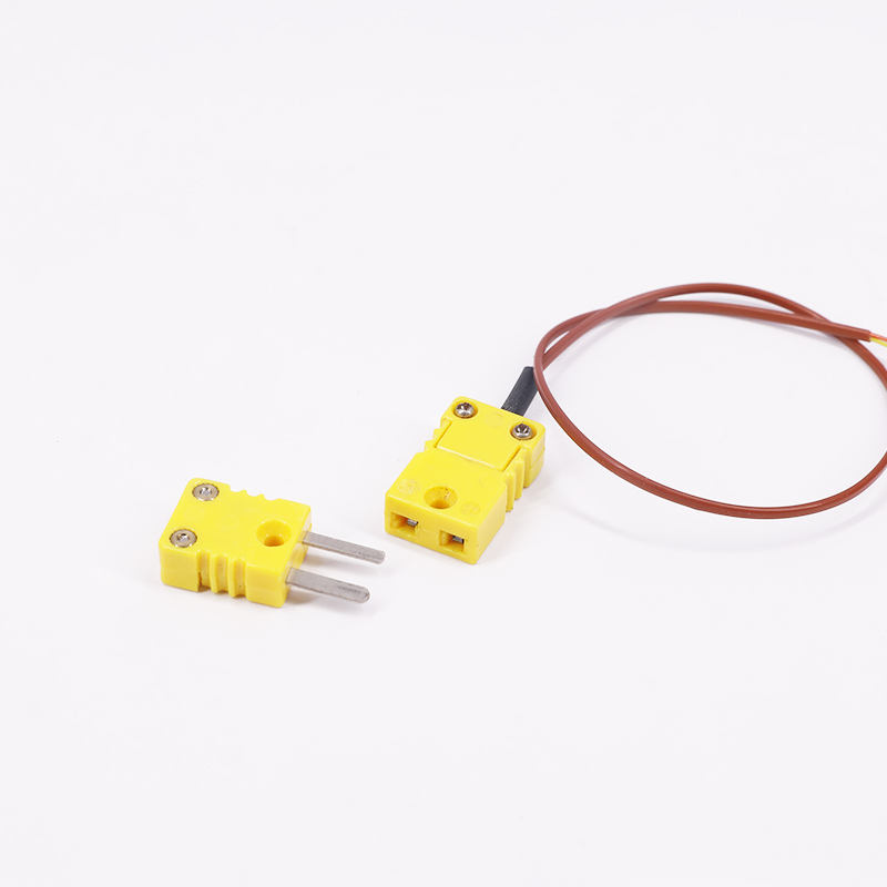 Cáp mở rộng cặp nhiệt điện 2 dây đo nhiệt độ có vỏ bọc PTFE màu nâu có phích cắm cặp nhiệt điện để tiếp xúc trực tiếp với cảm biến loại K