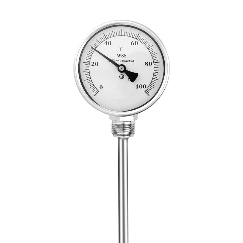 Loại trục hướng tâm công nghiệp chiều dài tùy chỉnh 1/2 sợi thép không gỉ 304 1.6 nhiệt kế lưỡng kim loại con trỏ chính xác