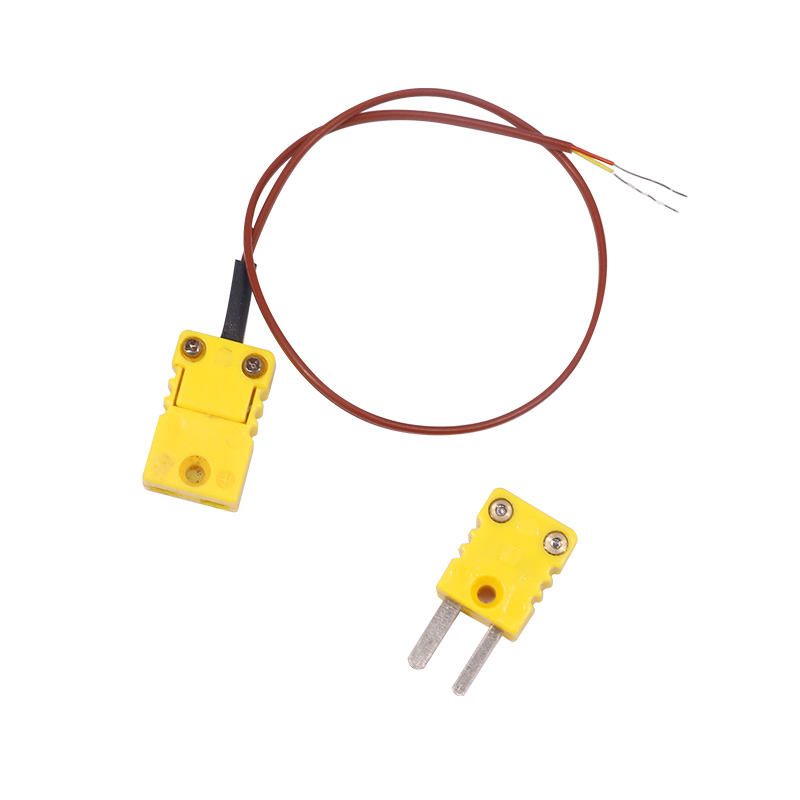 Cáp mở rộng cặp nhiệt điện 2 dây đo nhiệt độ có vỏ bọc PTFE màu nâu có phích cắm cặp nhiệt điện để tiếp xúc trực tiếp với cảm biến loại K