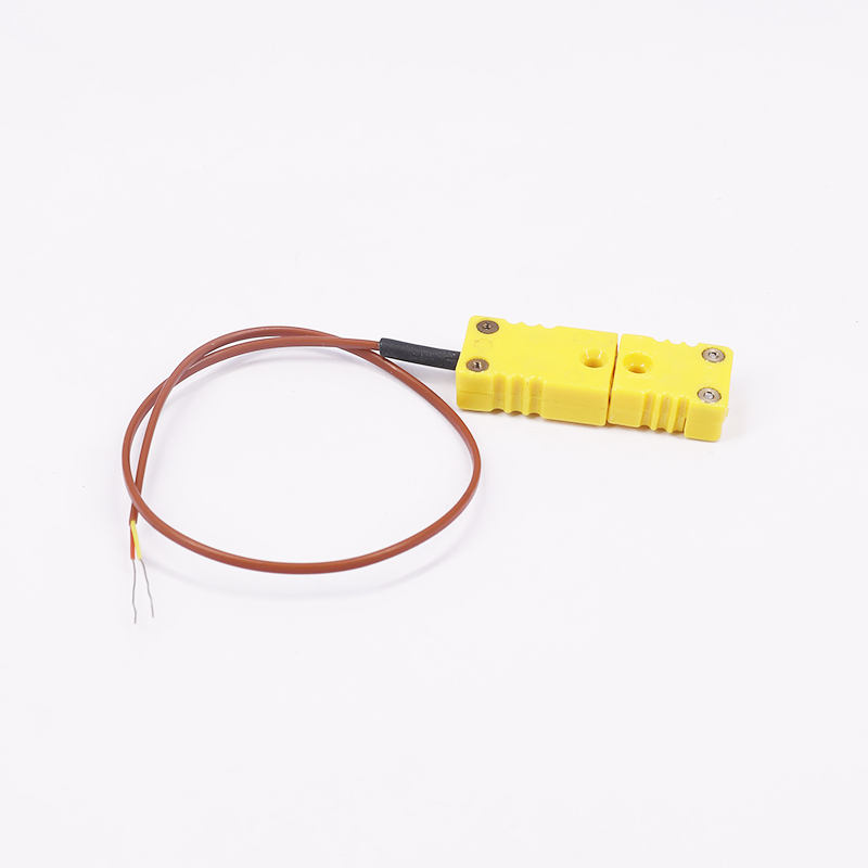Cáp mở rộng cặp nhiệt điện 2 dây đo nhiệt độ có vỏ bọc PTFE màu nâu có phích cắm cặp nhiệt điện để tiếp xúc trực tiếp với cảm biến loại K